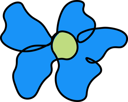 blue flower decoration